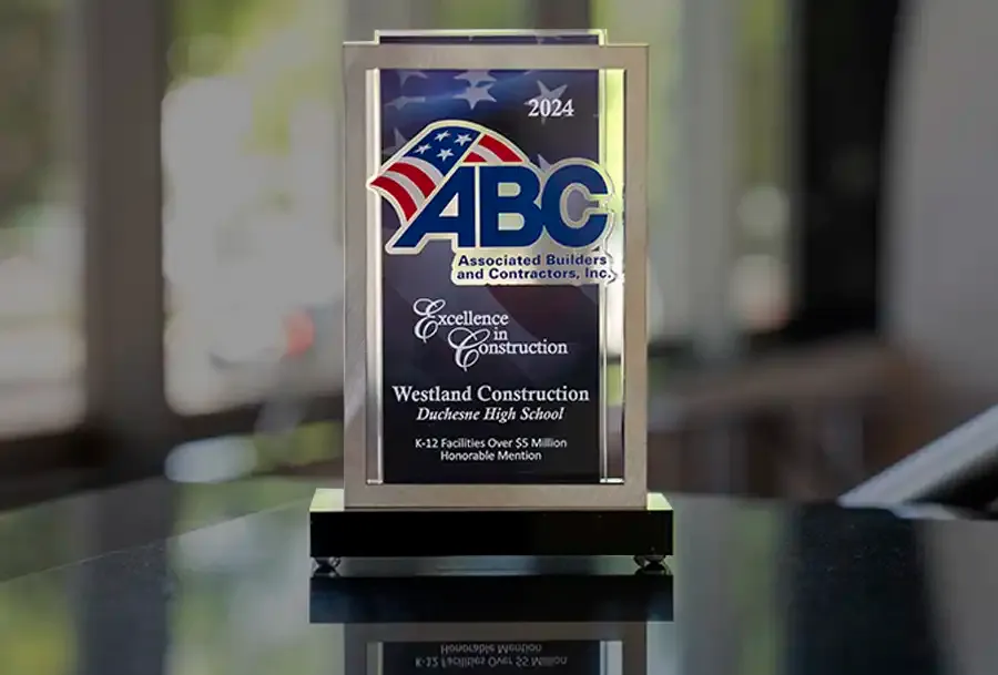 Associated Builders and Contractors 2024 Excellence in Construction award to Westland Construction for Duchesne High School, K-12 Facilities Over $5 Million, Honorable Mention